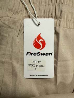 FireSwan Women's Khaki Elastic Waist Trousers Size L